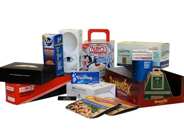 Printed folding cartons for pharmaceutical, cosmetic, food and paperboard packaging